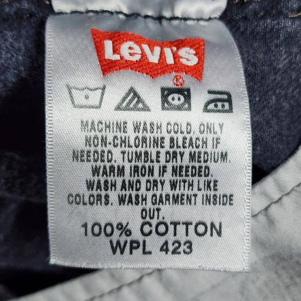 Levi's 501 Original Jeans Mens 31x32 Fit 29x29 Black Button Fly Faded Denim Y2K